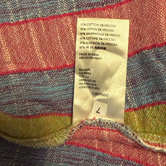 NWOT Anthropologie A-line Flare Top with Colourful Stripes - Picture 5 of 5